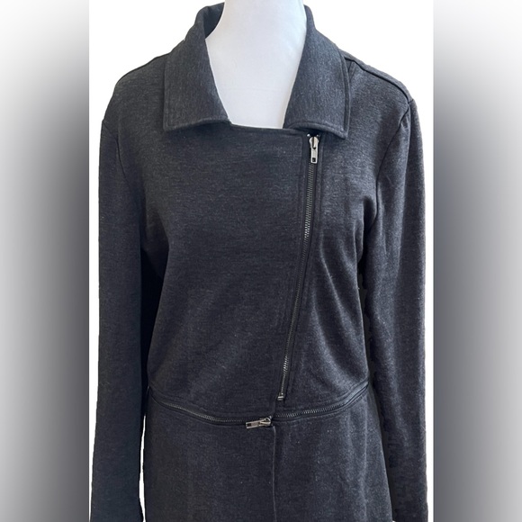 ALICE BLUE Charcoal Gray Convertible Zipper 2-In-1 Jacket Women’s Size Medium - Picture 3 of 10